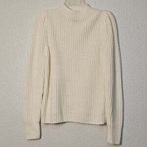 Falls Creek Women's Long Puff  Sleeve  Sweater Beige Size M